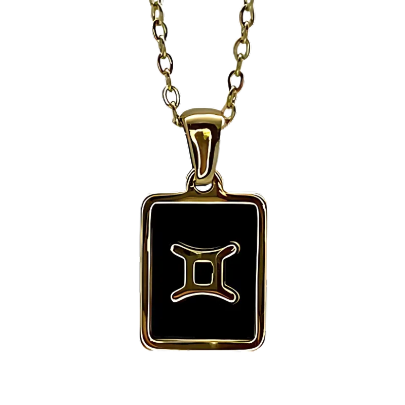 Sternzeichen Zwilling - Anhänger schwarz inkl. Kette