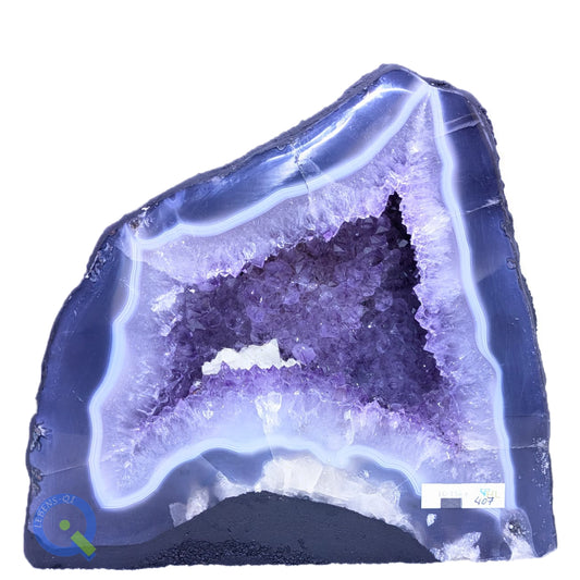 Amethystdruse mit Achatrand #407-GF