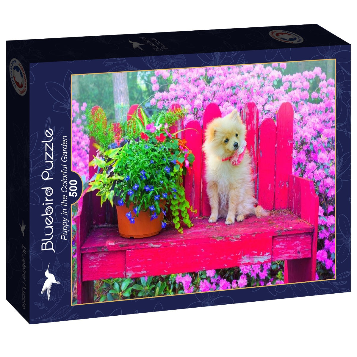 Puppy in the Colorful Garden - 500 Teile Puzzle