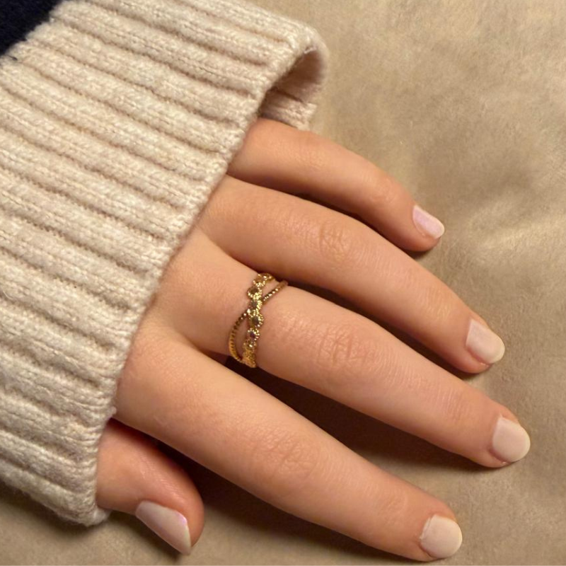 Unendlichkeit gold - Edelstahl-Ring