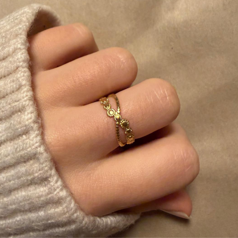 Unendlichkeit gold - Edelstahl-Ring
