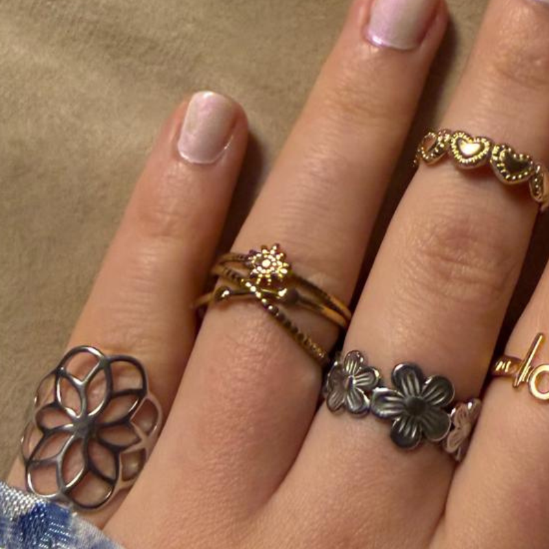 Sonne gold - Edelstahl-Ring