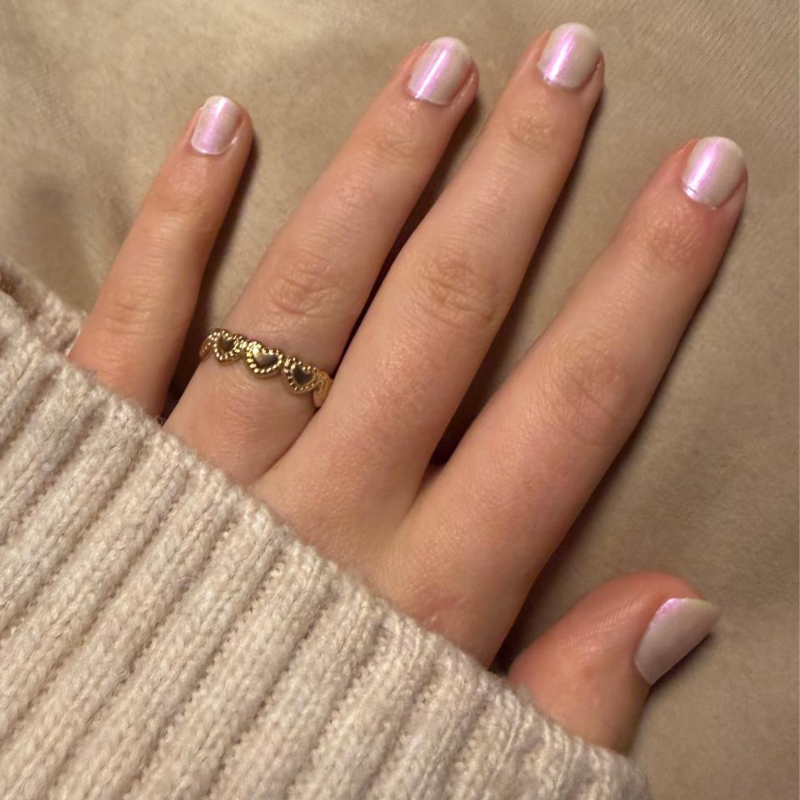 Herzen gold - Edelstahl-Ring