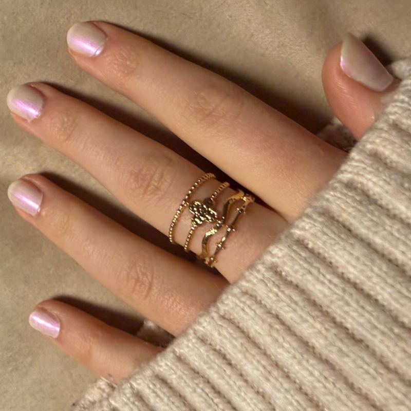 Quattro Blume gold - Edelstahl-Ring