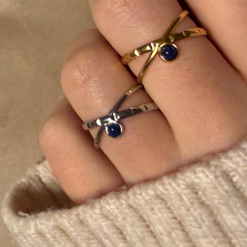 Duo blue gold - Edelstahl-Ring