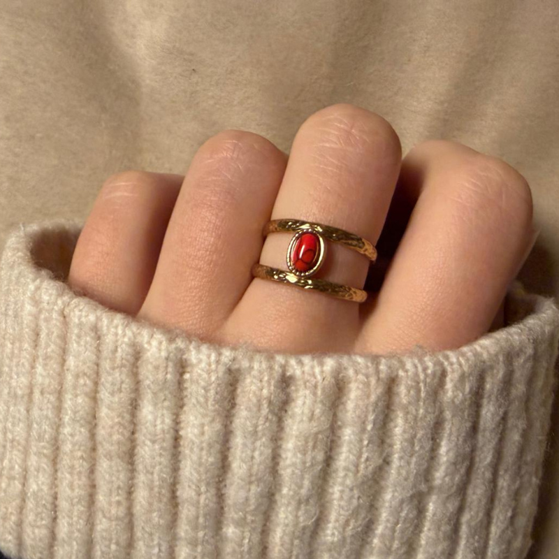 Duo red gold - Edelstahl-Ring