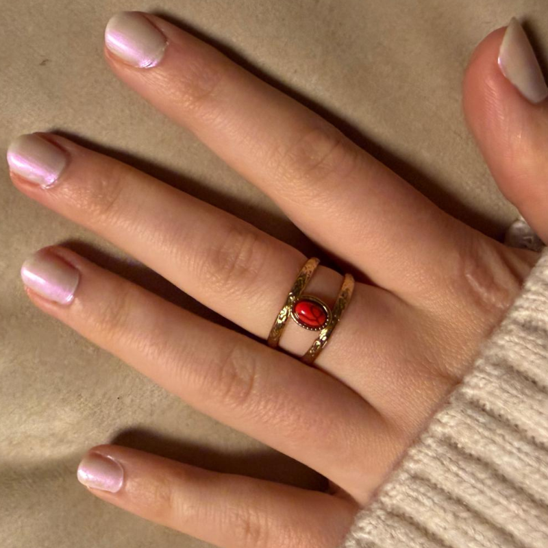 Duo red gold - Edelstahl-Ring