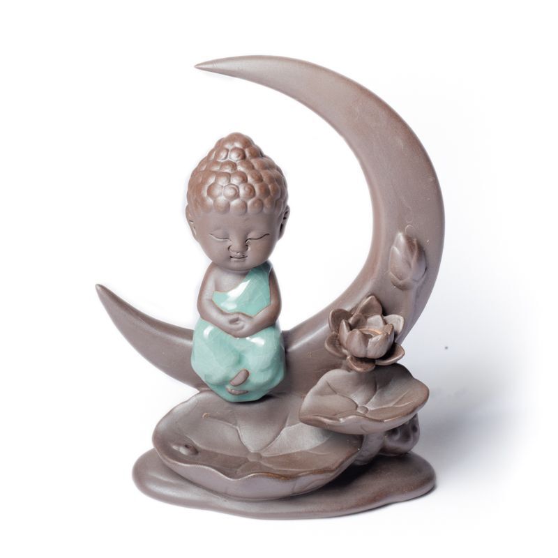 Kleiner Buddha mit Mond - Backflow Kegelhalter