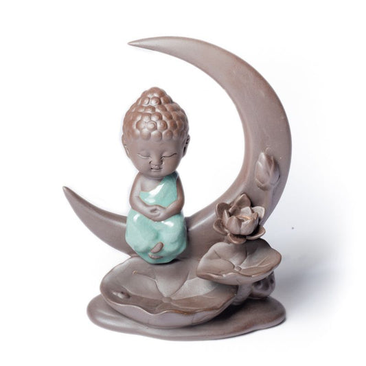 Kleiner Buddha mit Mond - Backflow Kegelhalter