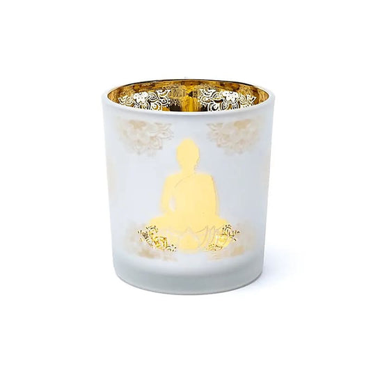 Buddha Teelichthalter gefrostet