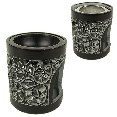 Duftlampe/Räucherstövchen aus Speckstein "Ornament"