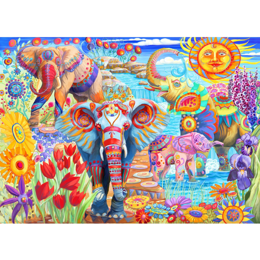 Elephants in the Garden - 2000 Teile Puzzle