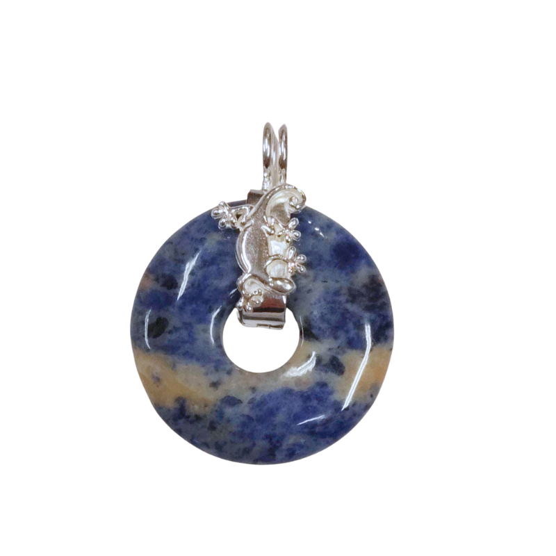Donuthalter Schanier-Clip Gecko silber