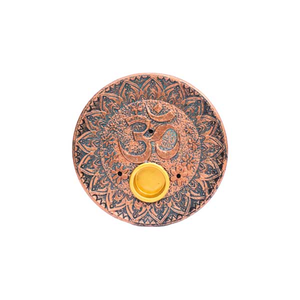 OM Runder Räucherhalter bronze