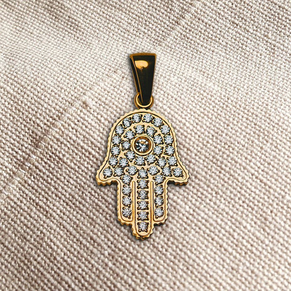 Hamsa Anhänger - vergoldet