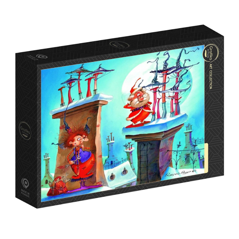 Die Hexe und der Weihnachtsmann - 1500 Teile Puzzle