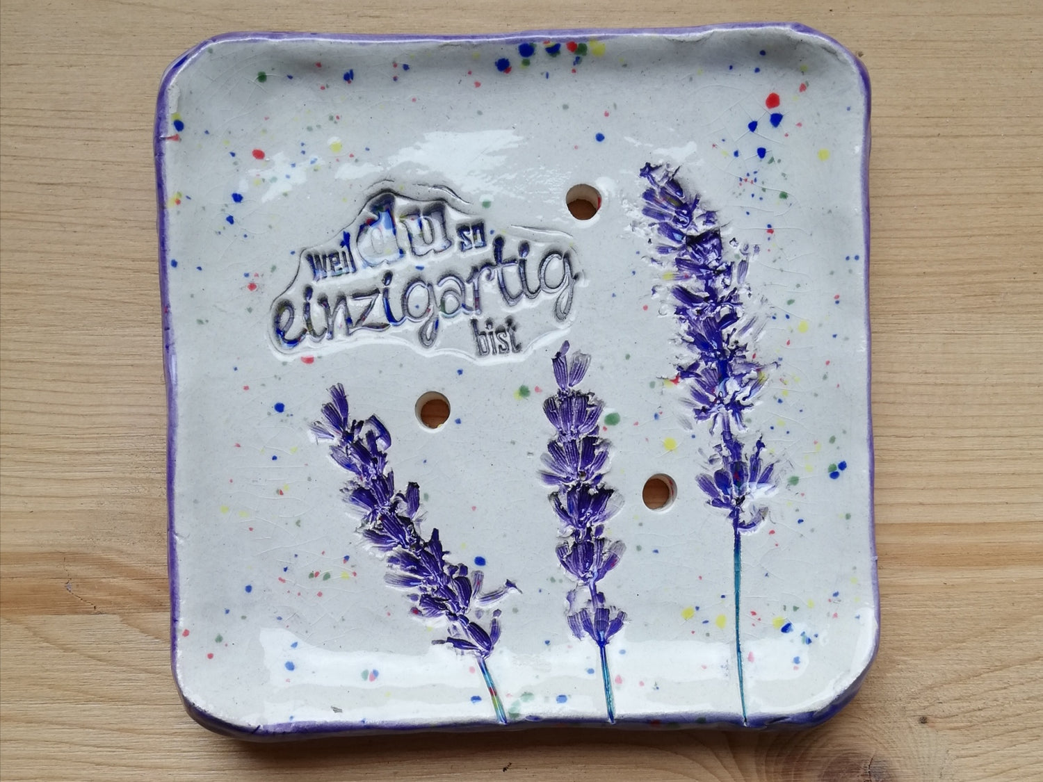Seifenschale "Lavendel" quadratisch