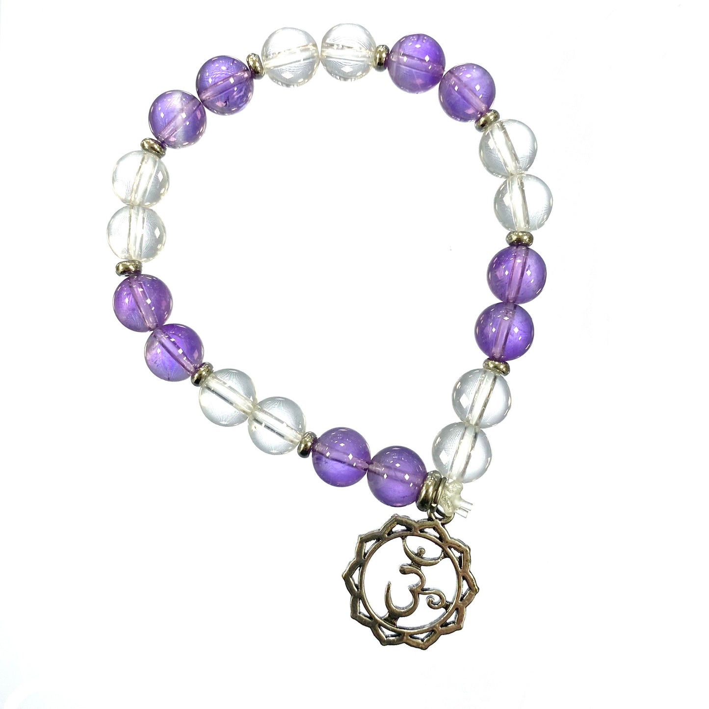 Kronen-Chakra Armband - Amethyst & Bergkristall