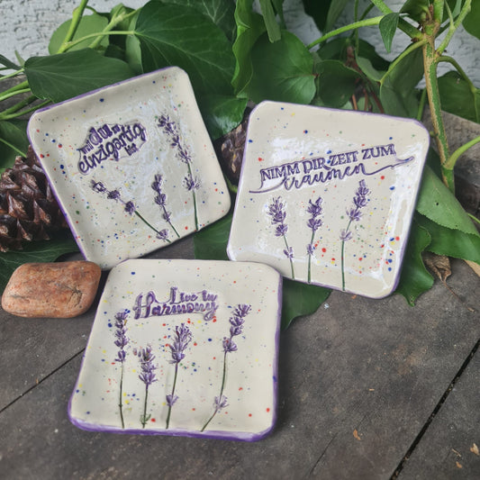 Seifenschale "Lavendel" quadratisch OHNE Loch
