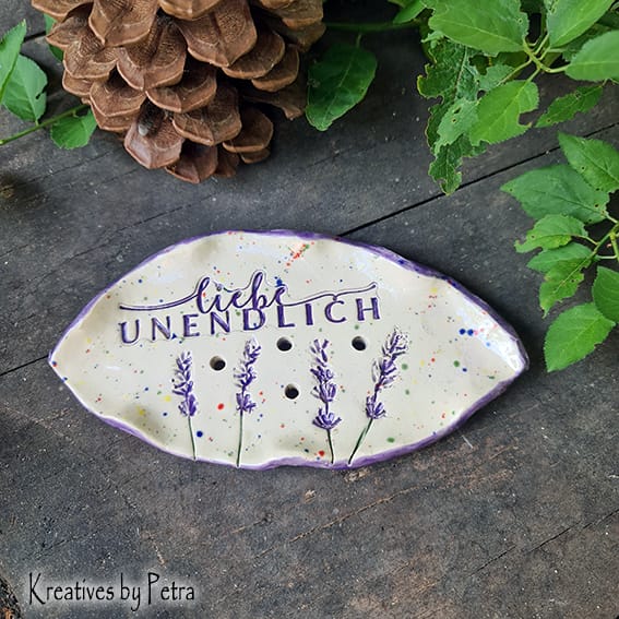 Seifenschale "Lavendel" in Blattform