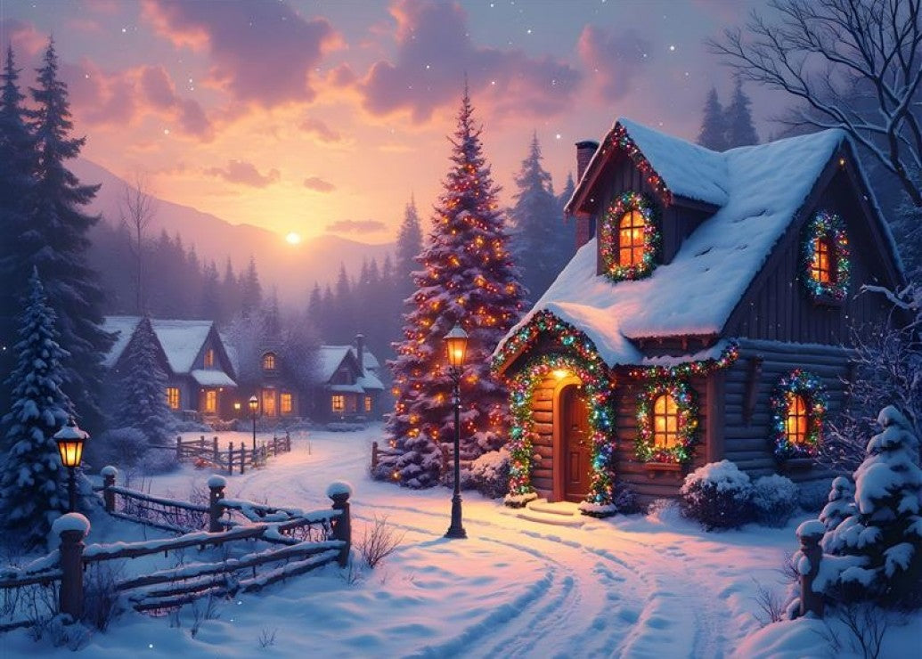 Cottage zur Weihnachtszeit - 500 Teile Puzzle