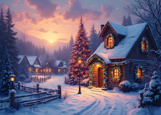 Cottage zur Weihnachtszeit - 500 Teile Puzzle