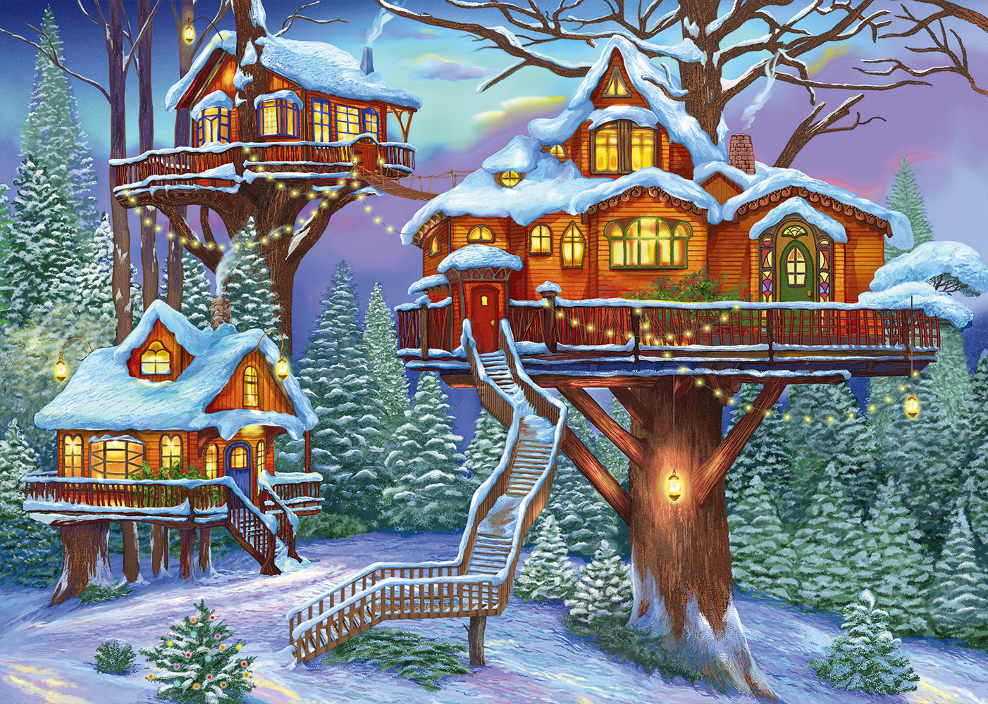 Winter-Baumhaus - 500 Teile Puzzle