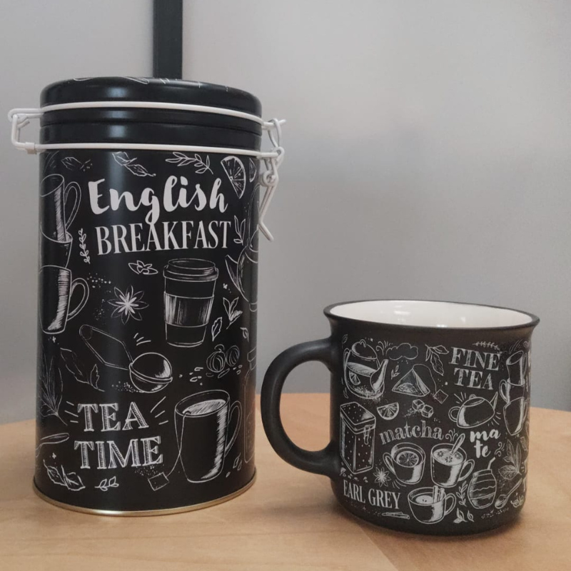 XL Teedose Noir - Handlettering