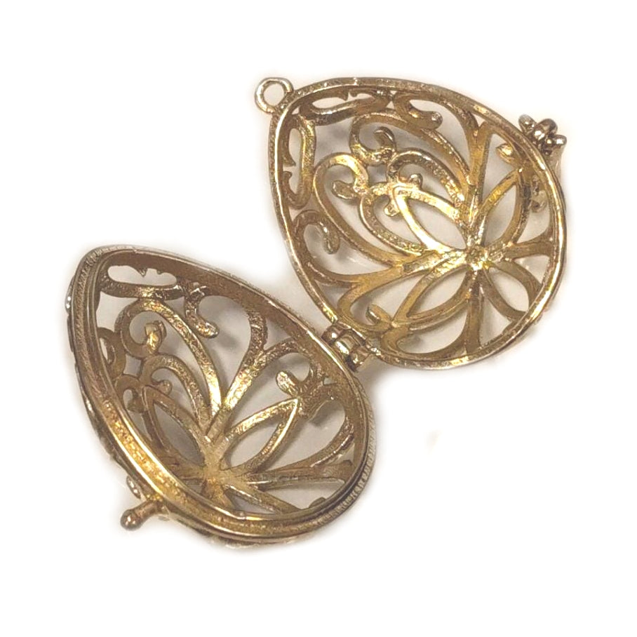 Tropfenförmiger Ornament-Anhänger goldfarben