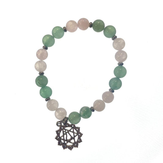 Herz-Chakra Armband - Rosenquarz & Aventurin