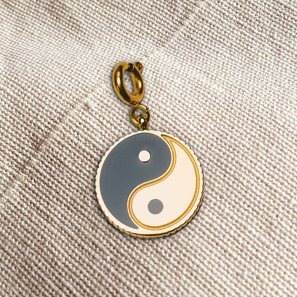 Yin Yang Glückscharm - vergoldet