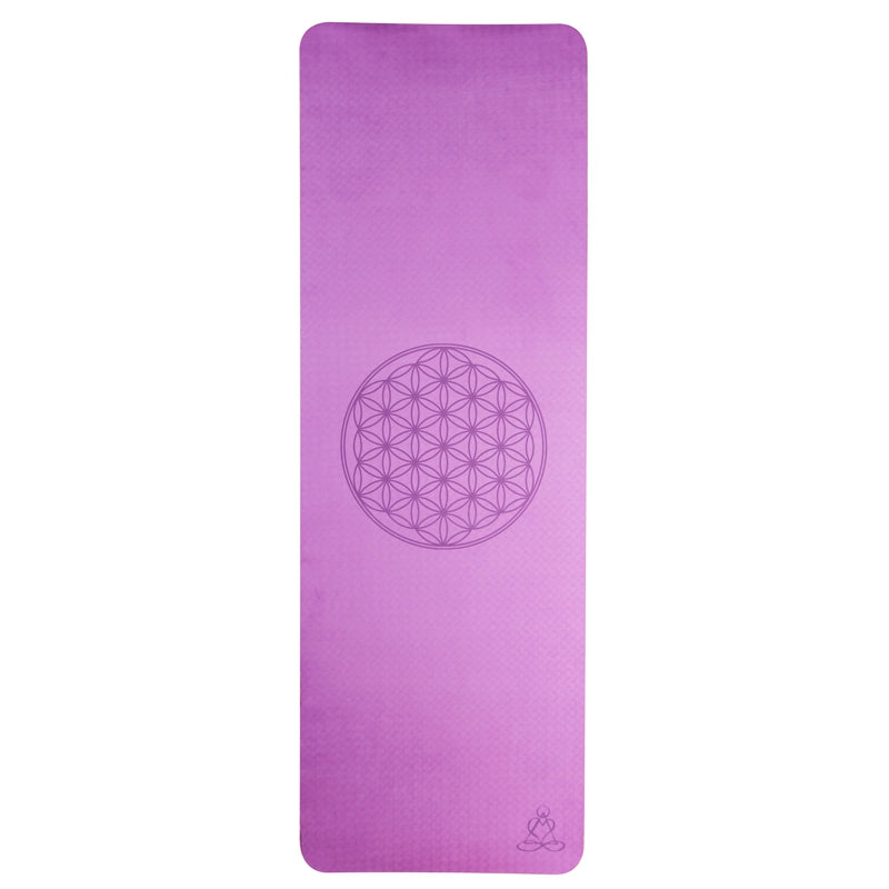 Yogamatte mit Blume des Lebens lila
